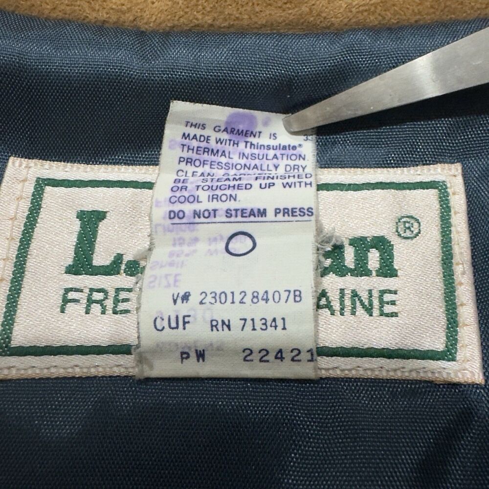 Vintage LL Bean Wool Aztec Barn Chore Jacket Southwestern L Suede Trim USA 90s - Picture 10 of 11